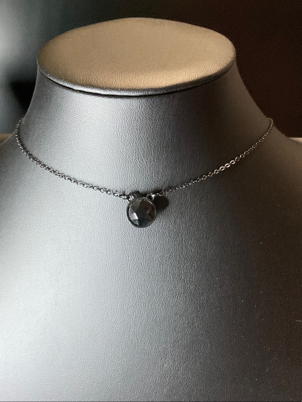 Minimalist Black Crystal Pendant Necklace - Women Jewelry with matching earrings